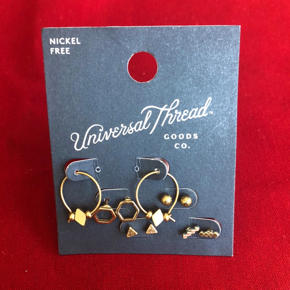 Nichel free Universal Thread 10 piece geometric earrings